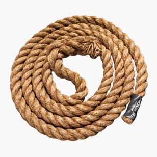 Gym climbing rope with store knots